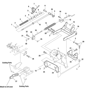 Lift Group Diagram and Parts List for 1695419  Briggs and Stratton Tiller